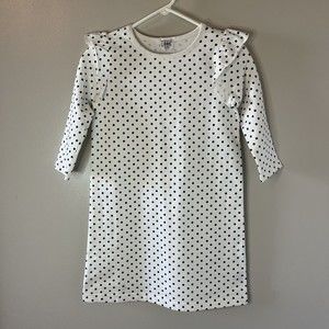 Look By Crewcuts J. Crew Girls Dress White Black Polka Dot Long Sleeves …